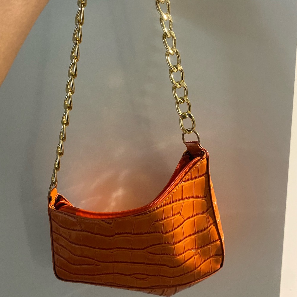 Orange shoulder purse